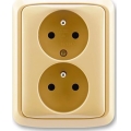 ABB 5512A-2349 D - Kaksoispistorasia kotitalouskäyttöön kehyksellä TANGO 250V beige