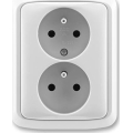 ABB 5512A-2349 S - Kaksoispistorasia kotikäyttöön kehyksellä TANGO 250 V harmaa