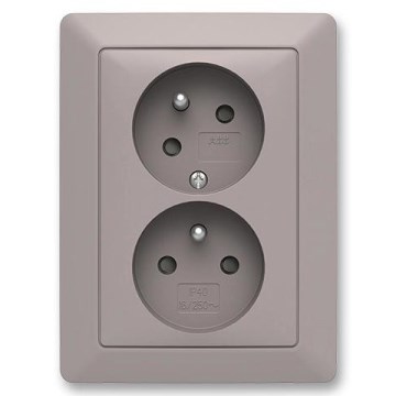 ABB 5513T-C02157 144 - Kodin kaksoispistorasia kehyksellä ZONI 250V greige