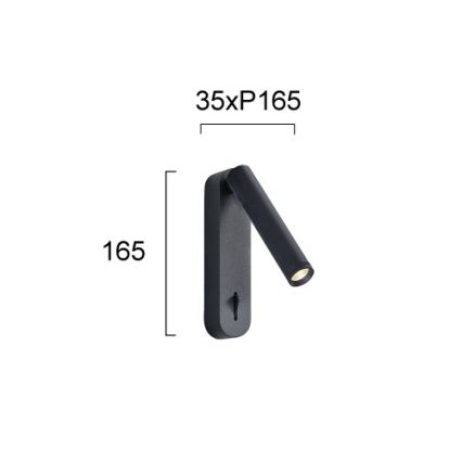 ABRIEL LED-seinäkohdevalaisin LED/6W/230V, musta