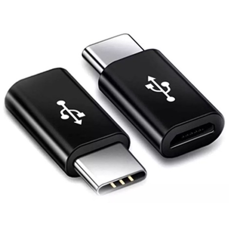 Adapteri Micro USB USB-C:lle musta