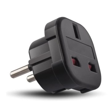 Adapteri UK/EU 230V musta