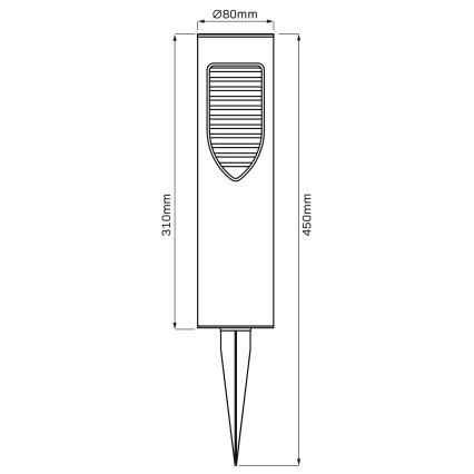 ADDIS LED-aurinkovalaisin, 1,2 V, 600 mAh, IP44, musta