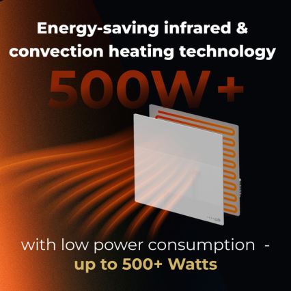 AENO - Älykäs sähköinen infrapaneeli 500W ajastin/termostaatti Wi-Fi valkoinen