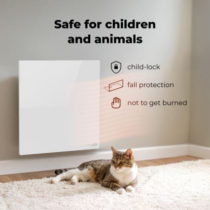 AENO - Älykäs sähköinen infrapaneeli 500W ajastin/termostaatti Wi-Fi valkoinen