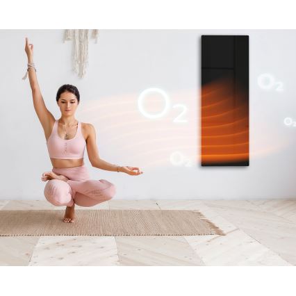 AENO - Älykäs sähköinen infrapunapaneeli 700W ajastin/termostaatti IP44 Wi-fi musta