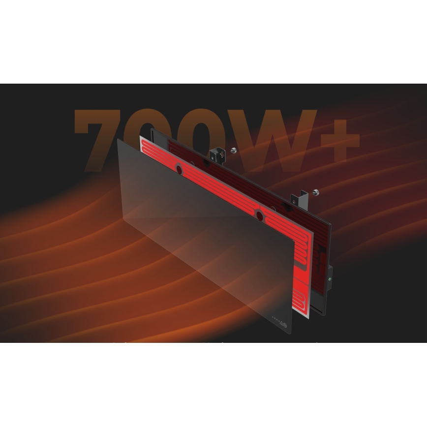 AENO - Älykäs sähköinen infrapunapaneeli 700W ajastin/termostaatti IP44 Wi-fi musta