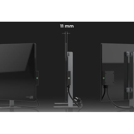 AENO - Älykäs sähköinen infrapunapaneeli 700W ajastin/termostaatti IP44 Wi-fi musta