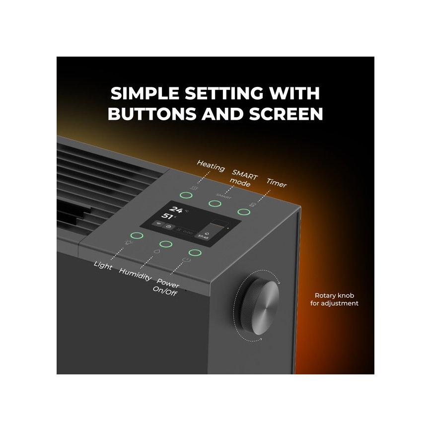 AENO - Älykäs sähkölämmityslaite/konvektori 1000/2000 W musta