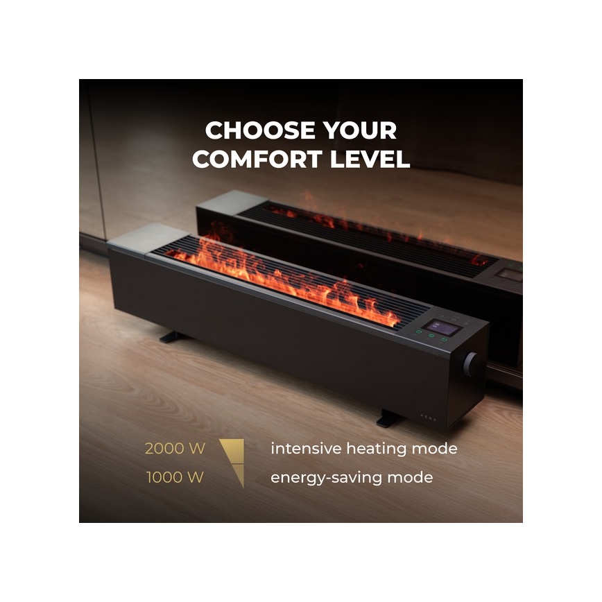 AENO - Älykäs sähkölämmityslaite/konvektori 1000/2000 W musta