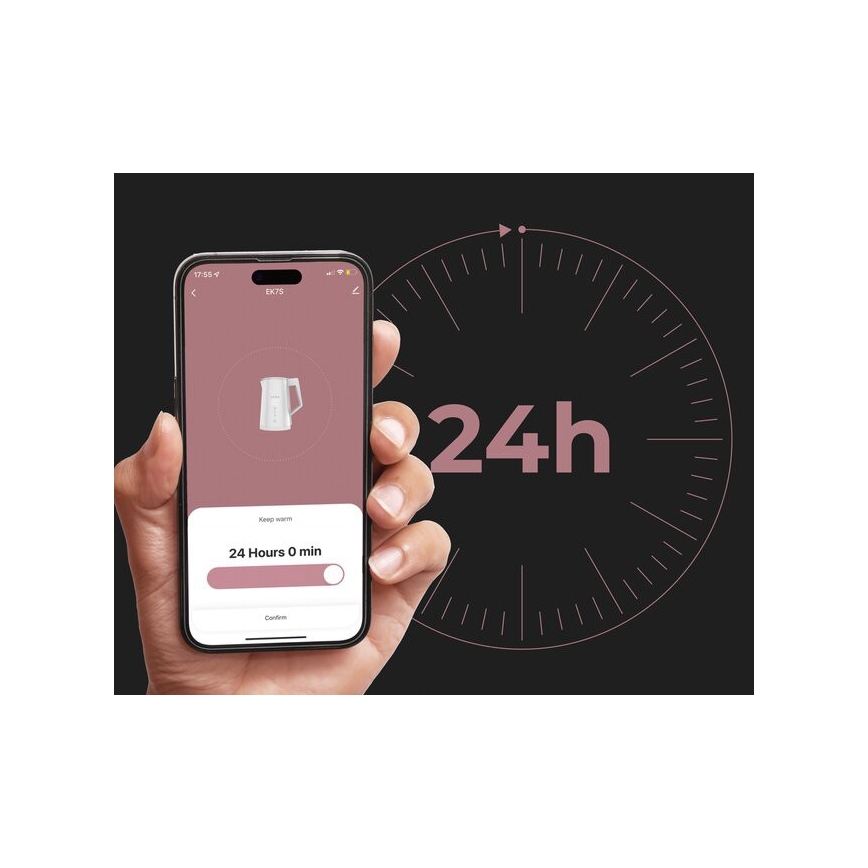 AENO - Älykäs vedenkeitin LED-näytöllä 1,7 l 2200W/230V valkoinen