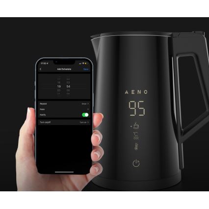 AENO - Älykäs vedenkeitin LED-näytöllä 1,7 l 2200W/230V musta