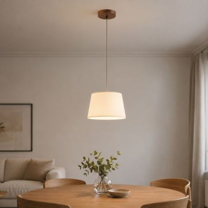 AIDA-riippuvalaisin johdolla 1xE27/15W/230V Ø 25 cm tammi/kerma