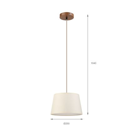 AIDA-riippuvalaisin johdolla 1xE27/15W/230V Ø 25 cm tammi/kerma