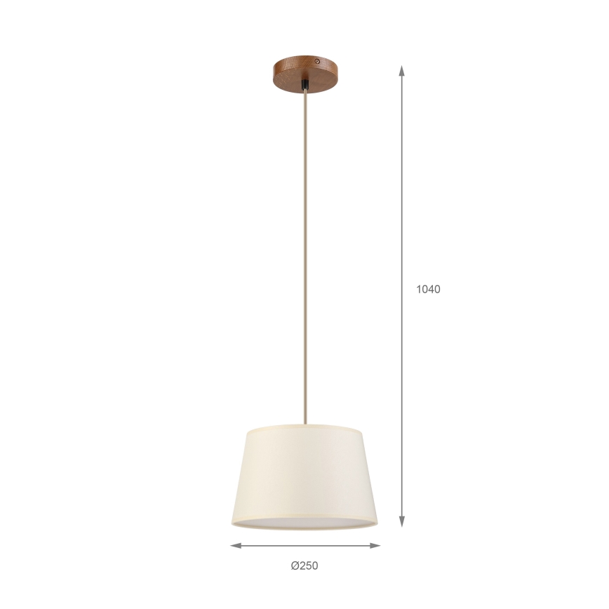 AIDA-riippuvalaisin johdolla 1xE27/15W/230V Ø 25 cm tammi/kerma