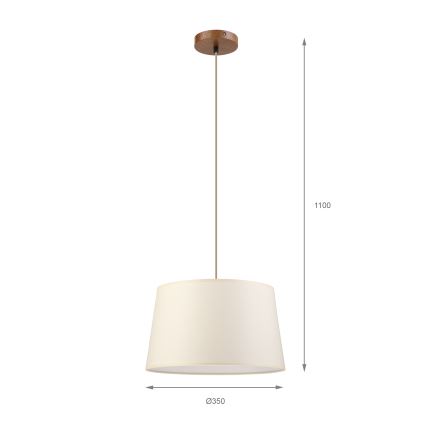 AIDA-riippuvalaisin johdolla 1xE27/15W/230V Ø 35 cm tammi/kerma