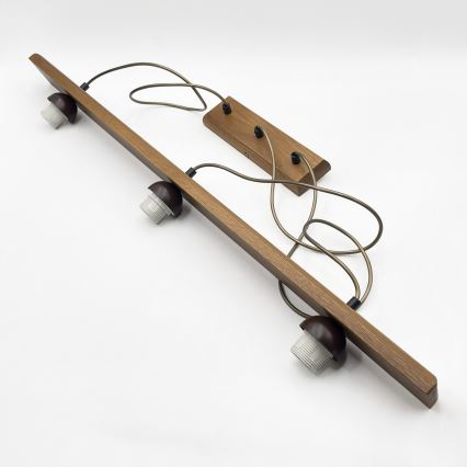 AIDA riippuvalaisin köydellä 3xE27/15W/230V, halkaisija 25 cm, tammi/rafia
