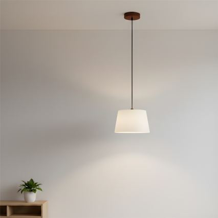 AIDA-riippuvalaisin vaijerilla 1xE27/60W/230V, halkaisija 25 cm, tammi/saksanpähkinä/valkoinen