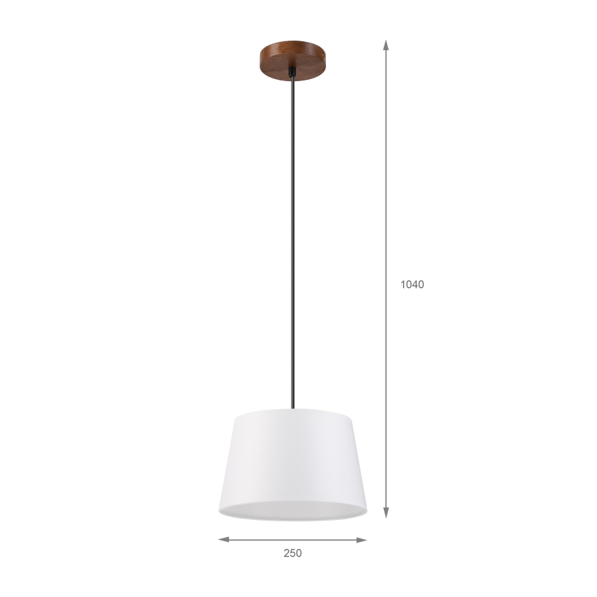 AIDA-riippuvalaisin vaijerilla 1xE27/60W/230V, halkaisija 25 cm, tammi/saksanpähkinä/valkoinen