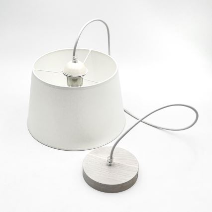 AIDA-riippuvalaisin vaijerilla, 1xE27/60W/230V, halkaisija 25 cm, tammi/valkoinen