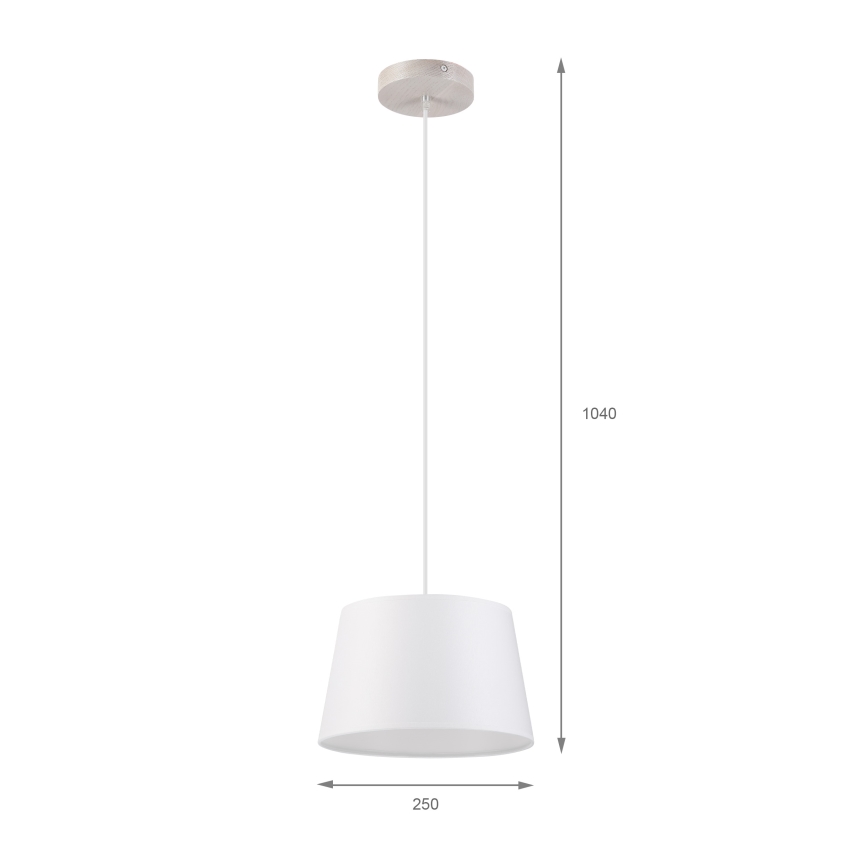 AIDA-riippuvalaisin vaijerilla, 1xE27/60W/230V, halkaisija 25 cm, tammi/valkoinen