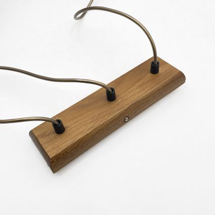 AIDA-riippuvalaisin vaijerilla, 3xE27/15W/230V, halkaisija 25 cm, tammi/kerma