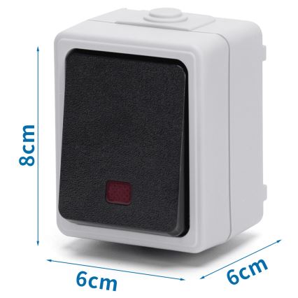 Aigostar - 1-painikkeinen kytkin IP54
