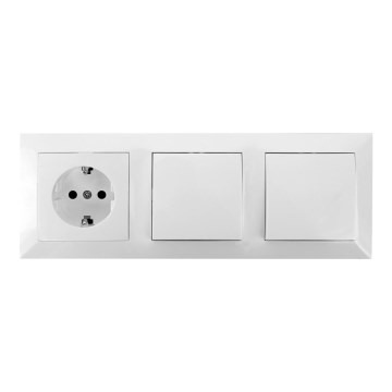 Aigostar - 2 kpl seinäkytkin pistorasialla 1x16A/250V SCHUKO