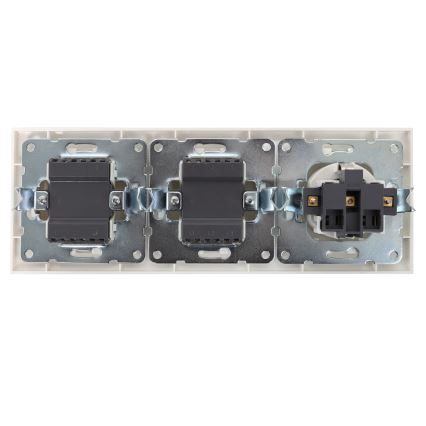 Aigostar - 2 kpl seinäkytkin pistorasialla 1x16A/250V SCHUKO