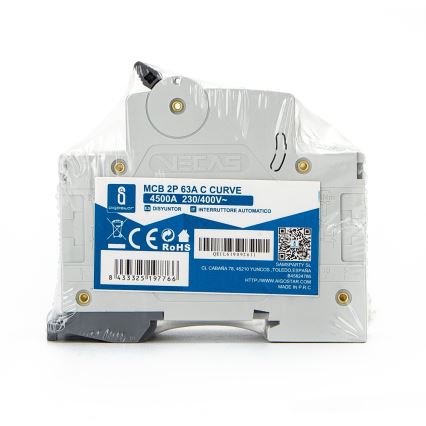 Aigostar - 2-vaiheinen johdonsuojakatkaisin 2P-50A-C 230-400V