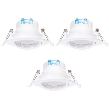 Aigostar - 3 kpl LED-upotettavat kattovalaisimet, 5 W, 230 V, 6500 K, halkaisija 8,5 cm, valkoinen