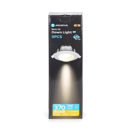 Aigostar - 3 kpl setti LED-uppovalaisimia LED/5W/230V 3000K Ø 8,5 cm valkoinen