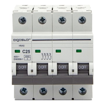 Aigostar - 4-napainen automaattikatkaisija 4P-25A-C 400V