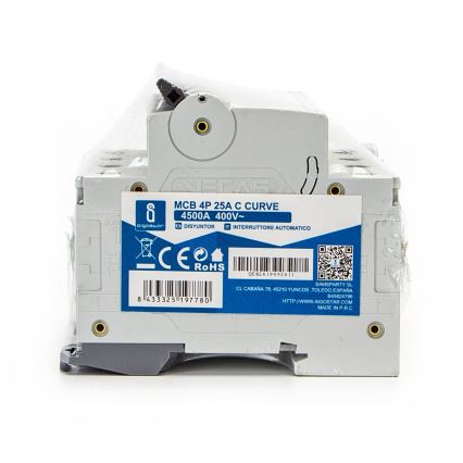 Aigostar - 4-napainen automaattikatkaisija 4P-25A-C 400V