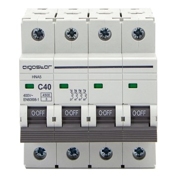 Aigostar - 4-napainen johdonsuojakatkaisija 4P-40A-C 400V
