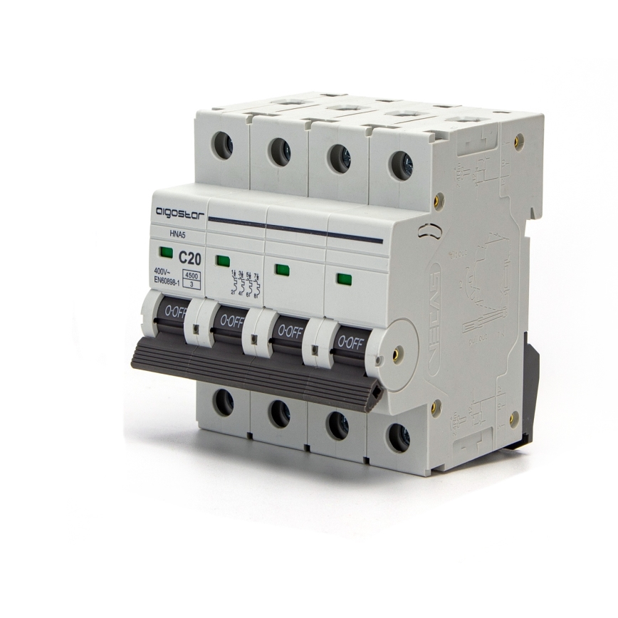 Aigostar - 4-napainen johdonsuojakatkaisin 4P-20A-C 400V