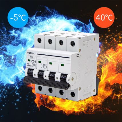 Aigostar - 4-napainen johdonsuojakatkaisin 4P-20A-C 400V