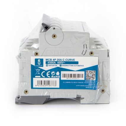 Aigostar - 4-napainen johdonsuojakatkaisin 4P-20A-C 400V