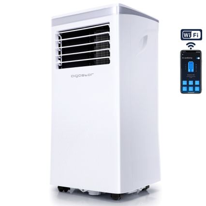 Aigostar - Älykäs siirrettävä ilmastointilaite 3-in-1 1003W/230V 9000 BTU Wi-Fi, valkoinen + kaukosäädin