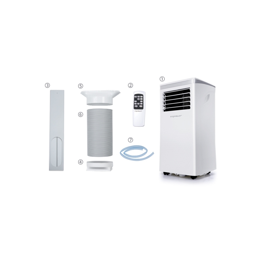 Aigostar - Älykäs siirrettävä ilmastointilaite 3-in-1 1003W/230V 9000 BTU Wi-Fi, valkoinen + kaukosäädin