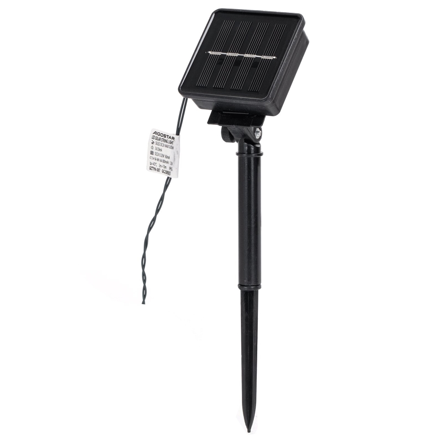 Aigostar - LED aurinkokennolla toimiva valosarja 50 LED/8 toimintoa 12m 800mAh IP65 lämmin valkoinen