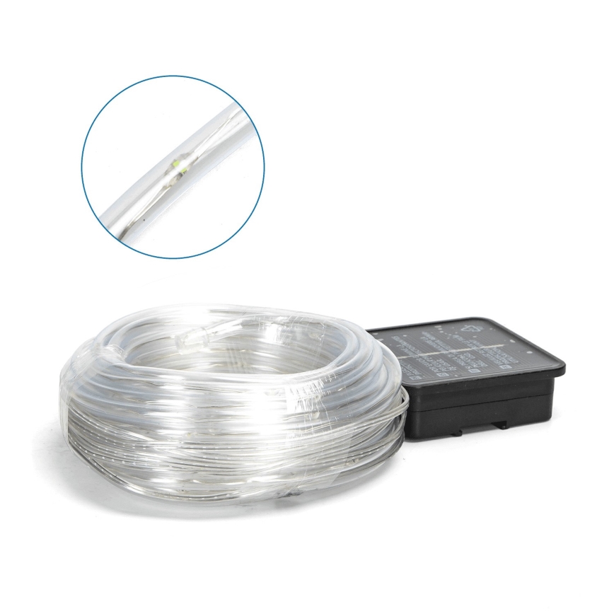 Aigostar - LED-aurinkoketju 100xLED/8 toimintoa 12m IP65 kylmänvalkoinen 800 mAh