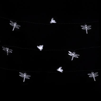 Aigostar - Aurinkokäyttöinen LED-koristevaloketju, 50 x LED / 8 toimintoa, 10 m, 800 mAh, IP65, kylmänvalkoinen