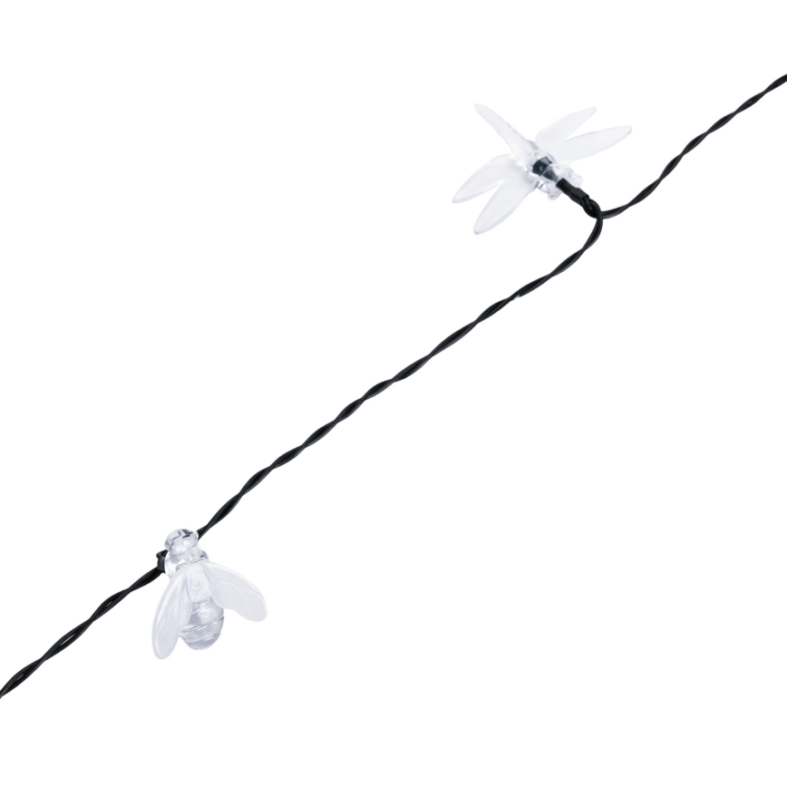 Aigostar - Aurinkokäyttöinen LED-koristevaloketju, 50 x LED / 8 toimintoa, 10 m, 800 mAh, IP65, kylmänvalkoinen