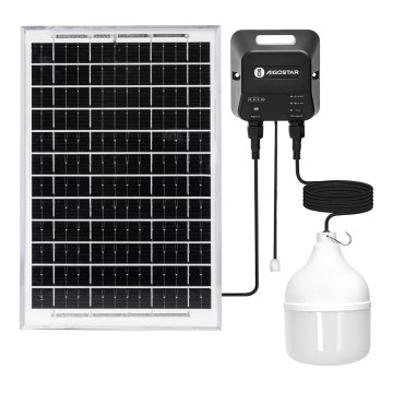 Aigostar - Aurinkokennolla varustettu LED-kattokruunu LED/70W/12V 6000 mAh 6500K IP65 halkaisija 12 cm + kaukosäädin