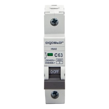 Aigostar - Automaattikatkaisija 1-vaiheinen 1P-63A-C 230-400V