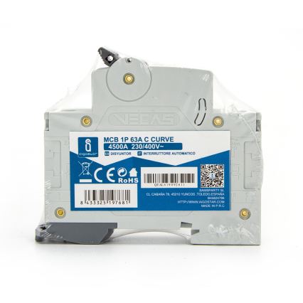 Aigostar - Automaattikatkaisija 1-vaiheinen 1P-63A-C 230-400V