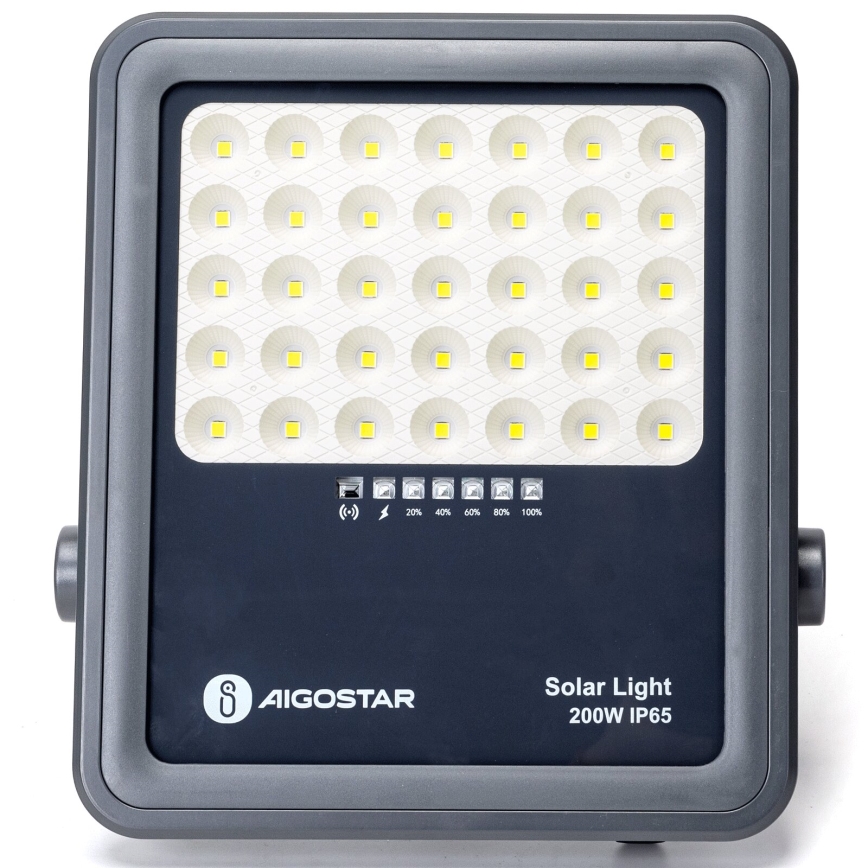 Aigostar - LED himmennettävä aurinkokäyttöinen valonheitin LED/200W/3,4V IP65 15000 mAh + kaukosäädin