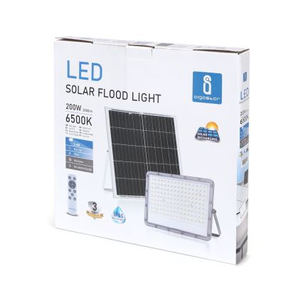 Aigostar - LED himmennettävä aurinkokennovalaisin LED/200W/3,4V 20000 mAh IP65 + kaukosäädin