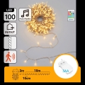 Aigostar - Himennettävä ulkokäyttöön tarkoitettu LED-jouluvalosarja liiketunnistimella 100xLED/3xAA 12m lämmin valkoinen + kauko-ohjain